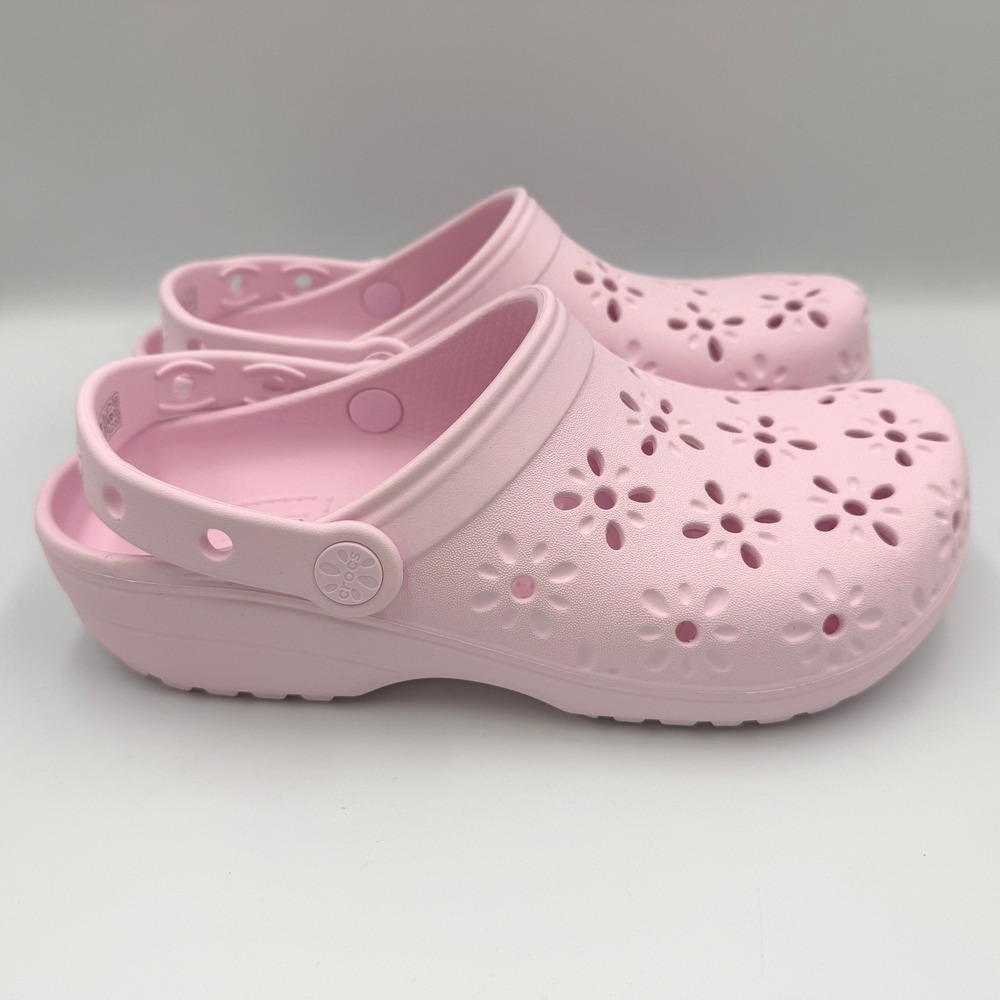 Crocs Classic Floral Cut Out Clog M4/W6 Pink 210927-6ZW **NEW** - Picture 8 of 15